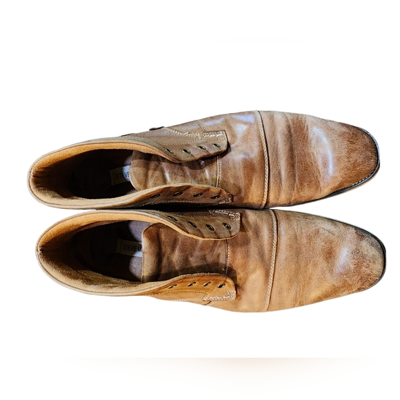 Steve Madden Brown Leather Ankle Boots Size 12 - Picture 5 of 10